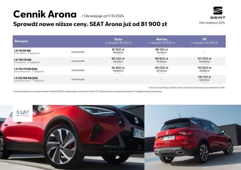 Gazetka SEAT Arona - Katalog i cennik od 15 października do 15 października 2025 - Strona 3