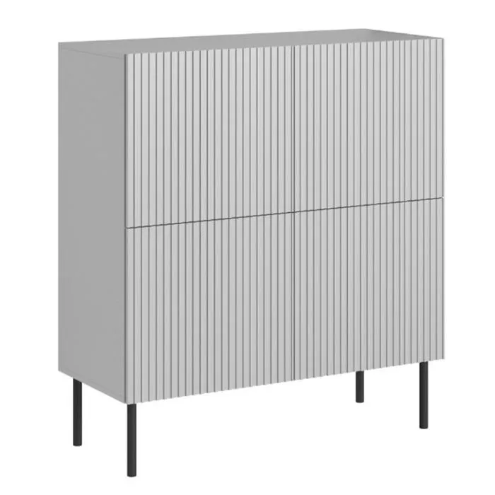 Komoda wysoka RYFFELS 4D popielata 100 cm