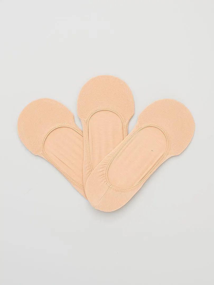 Lot de 3 paires de chaussettes invisibles - chair