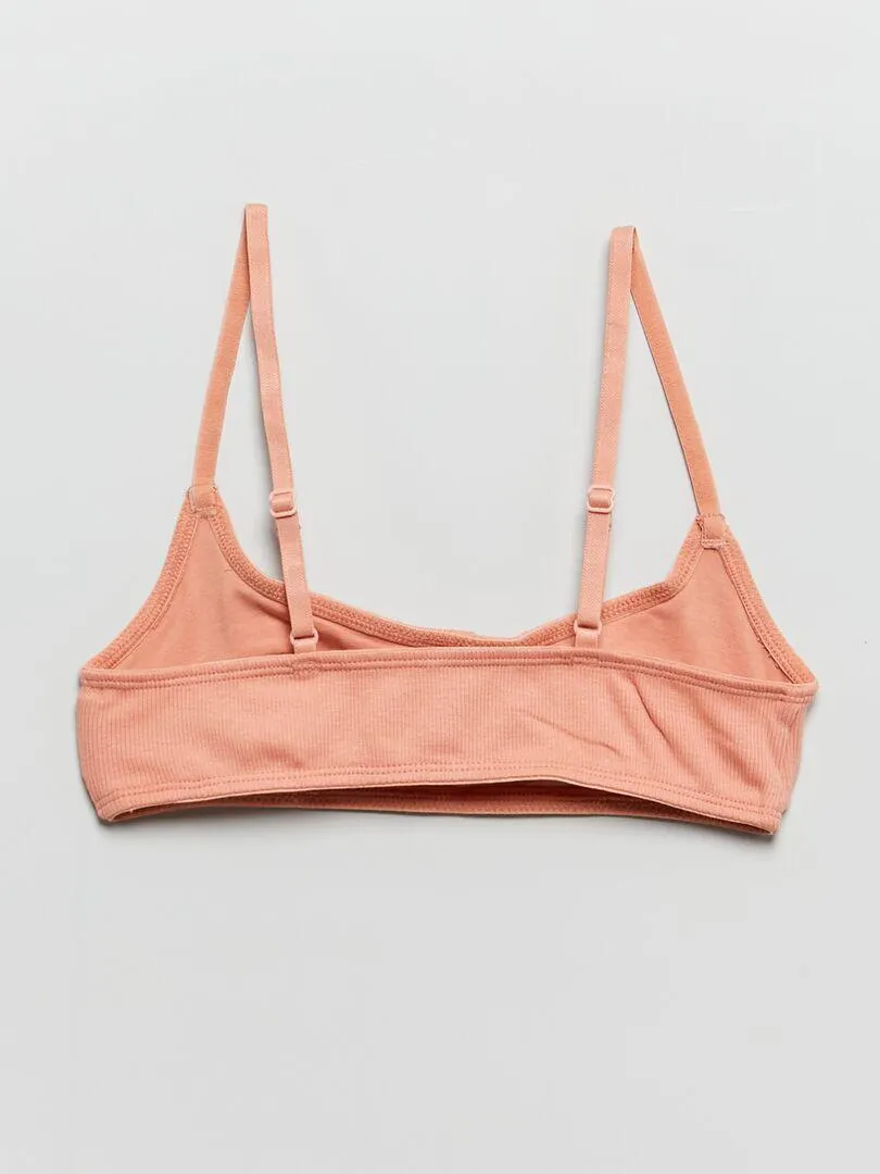 Brassière en maille côtelée - rose