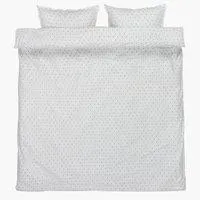 Komplet pościeli z perkalu OLGA 140x200 niebieski/biały