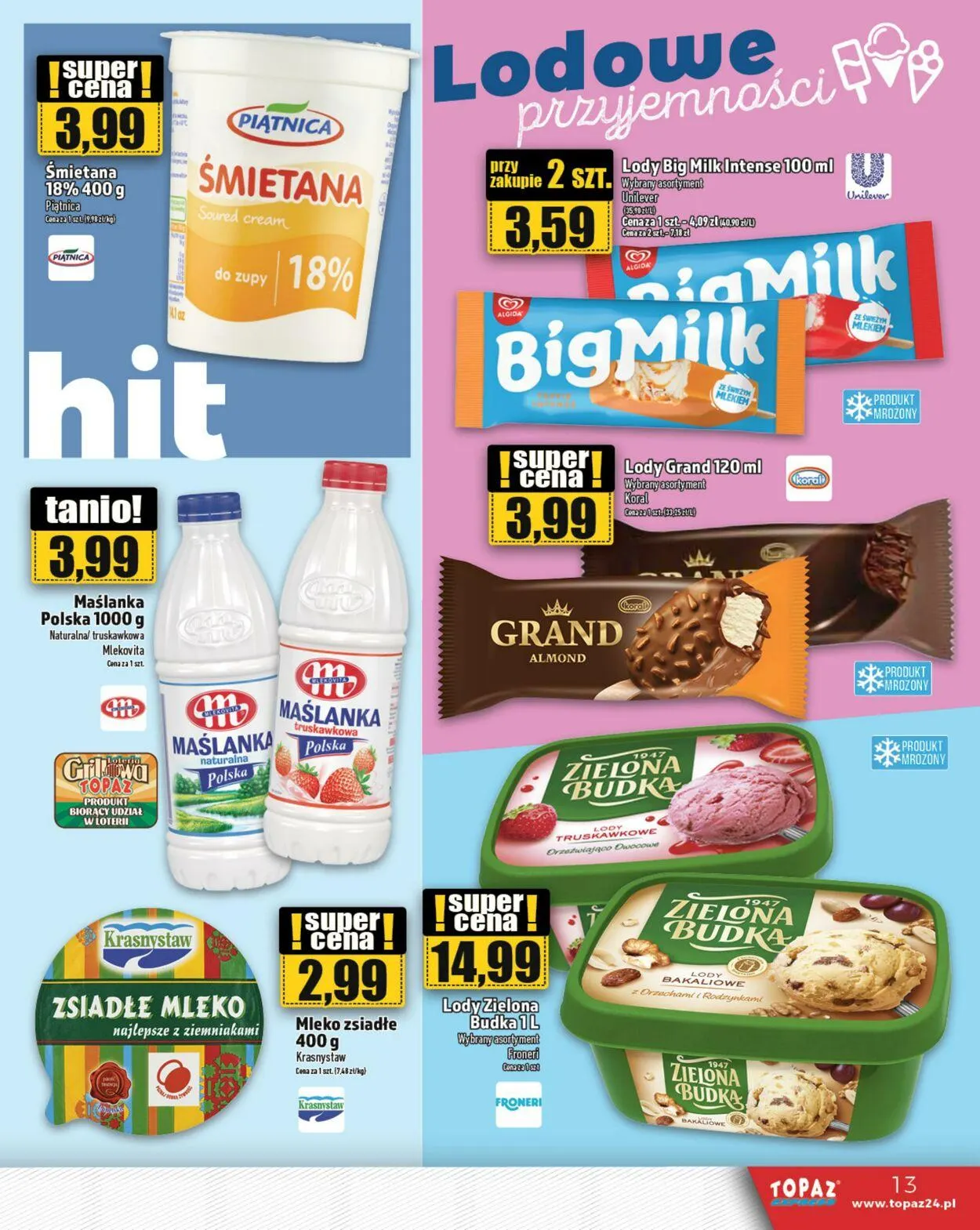 Gazetka Topaz Aktualna gazetka od 10 lipca do 24 lipca 2024 - Strona 13