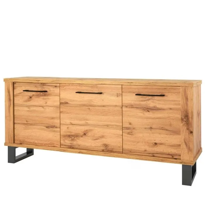 Industrialna komoda trzydrzwiowa dąb wotan 160cm LOFT