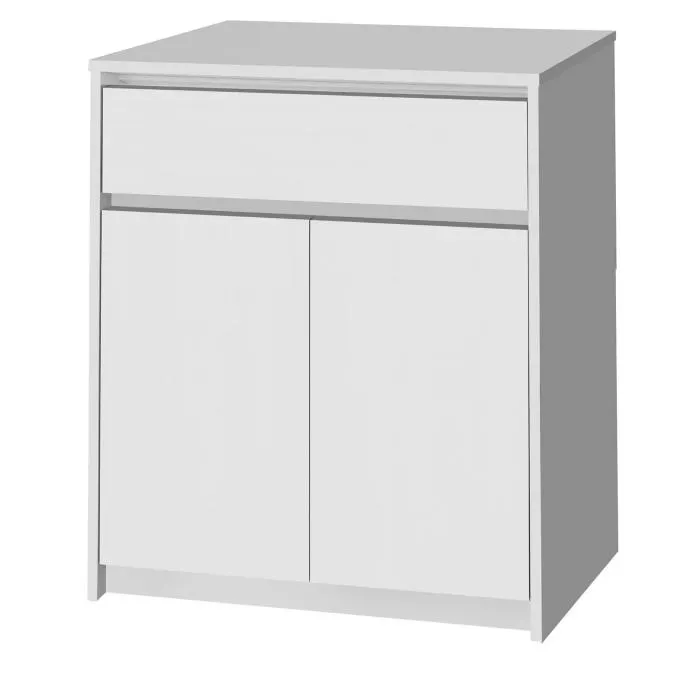 Biała komoda dwudrzwiowa z szufladą 80cm DEXTER