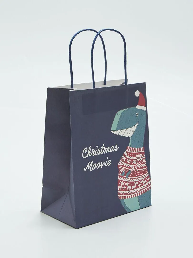 Lot de 2 sac cadeaux de Noël - Marron/bleu