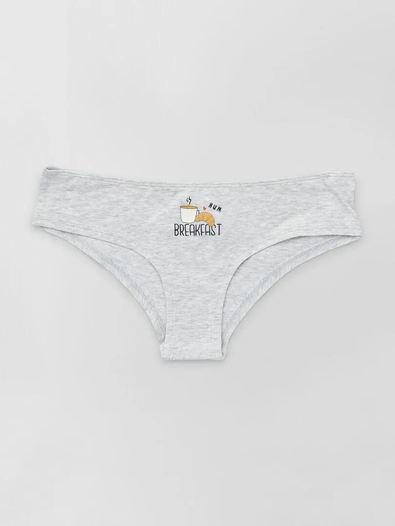 Lot de 3 shortys avec imprimés fantaisie - Gris/orange/vert