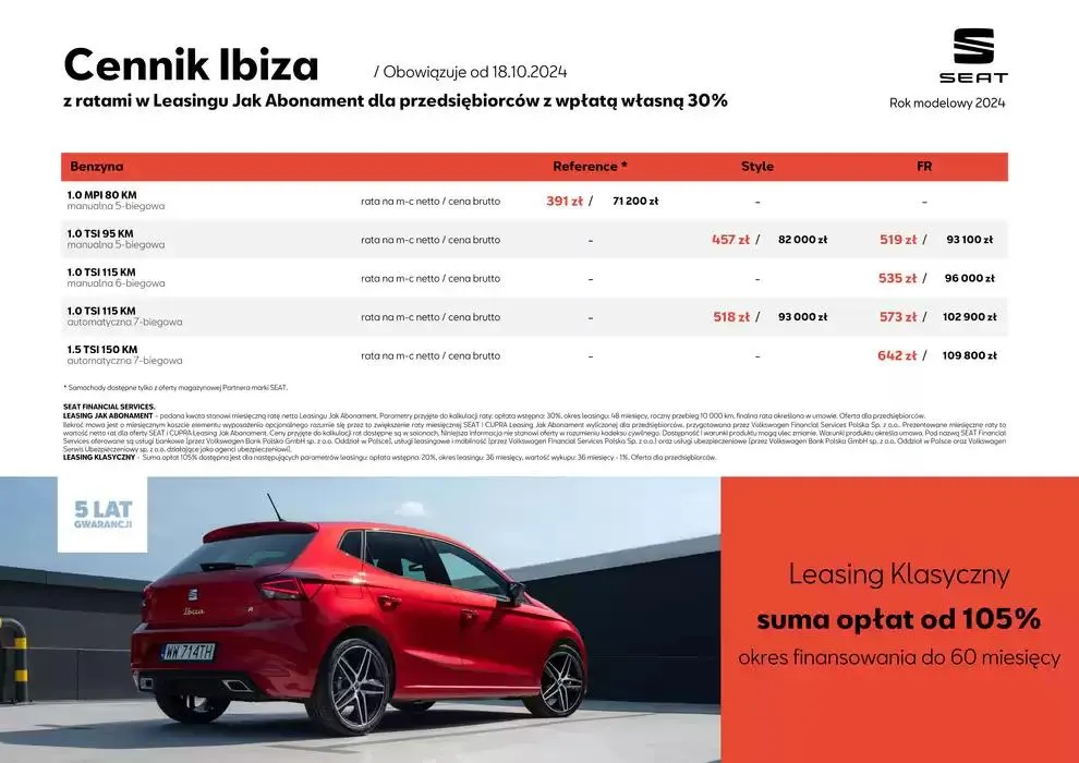 Gazetka SEAT Ibiza - Katalog i cennik od 23 października do 23 października 2025 - Strona 5
