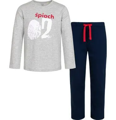 Piżama dla dziewczynki lub chłopca, uniwersalna, z napisem śpioch 02, szara, 3-8 lat