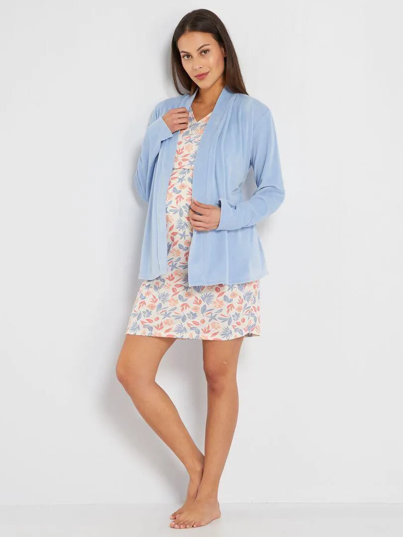 Peignoir en polaire - bleu