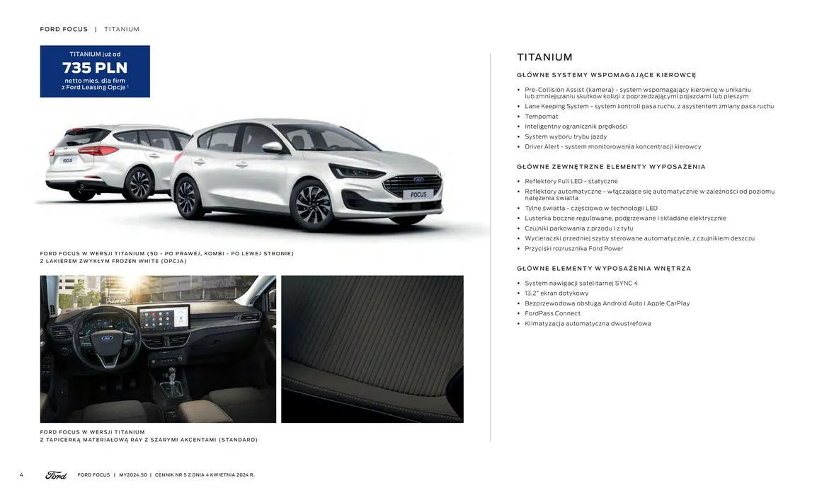 Gazetka FORD FOCUS od 16 kwietnia do 16 kwietnia 2025 - Strona 4