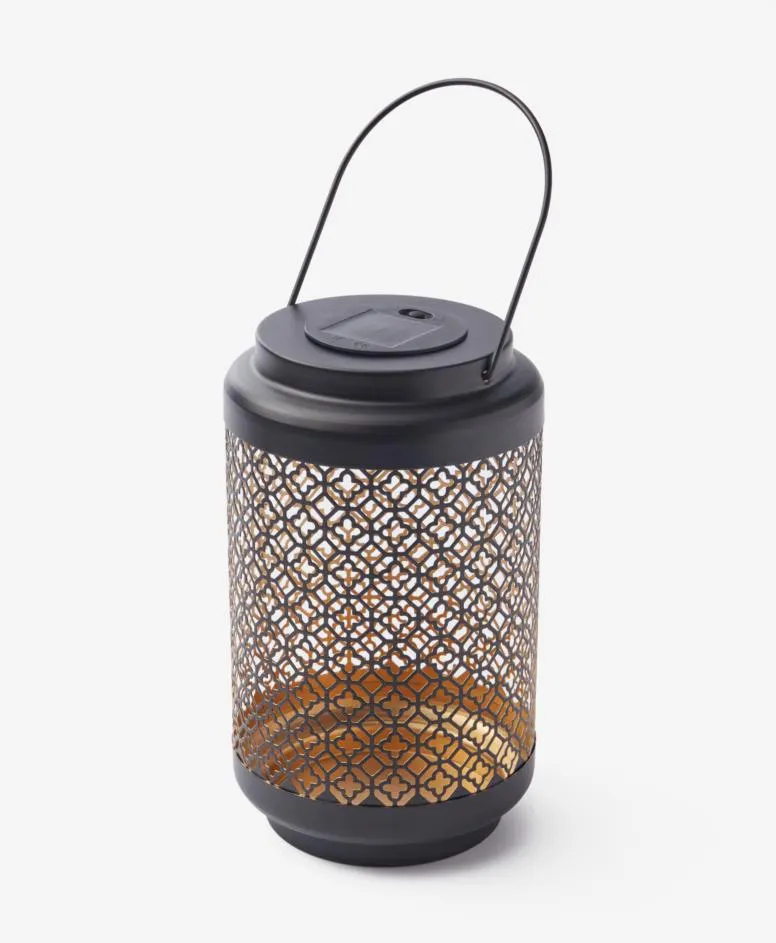 Solarna metalowa lampa LED ażurowa