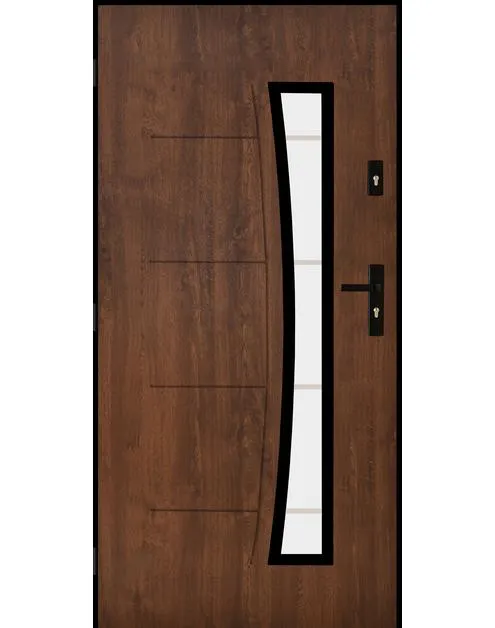 Drzwi zewnętrzne boliwia orzech 90l osc. czarna kpl PANTOR