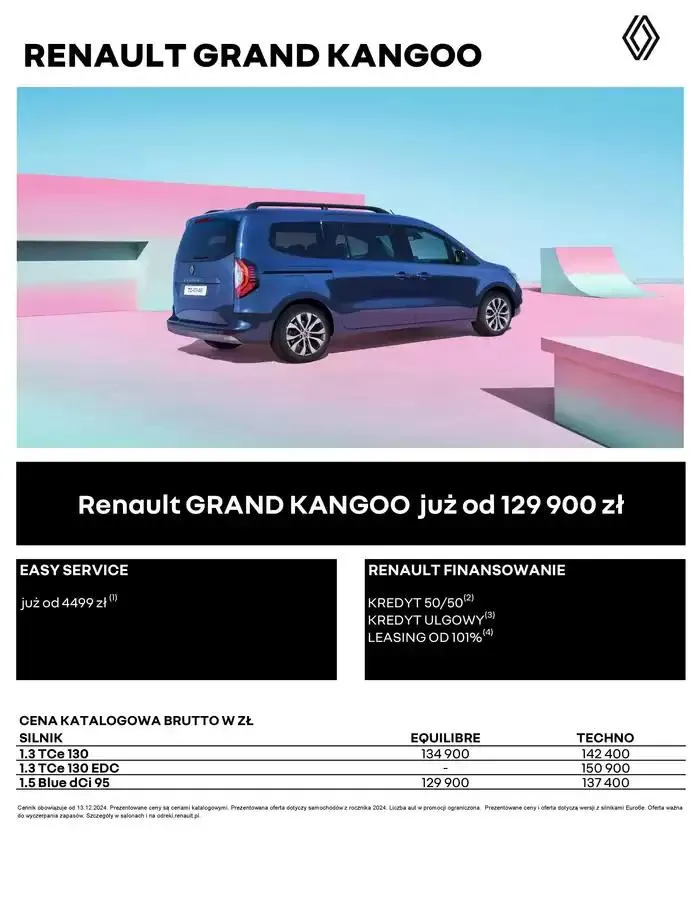 Gazetka Renault Grand Kangoo od 14 grudnia do 14 grudnia 2025 - Strona 1