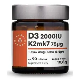 Witamina D3 2000IU + K2MK7 + Cynk+ Selen 90 szt.