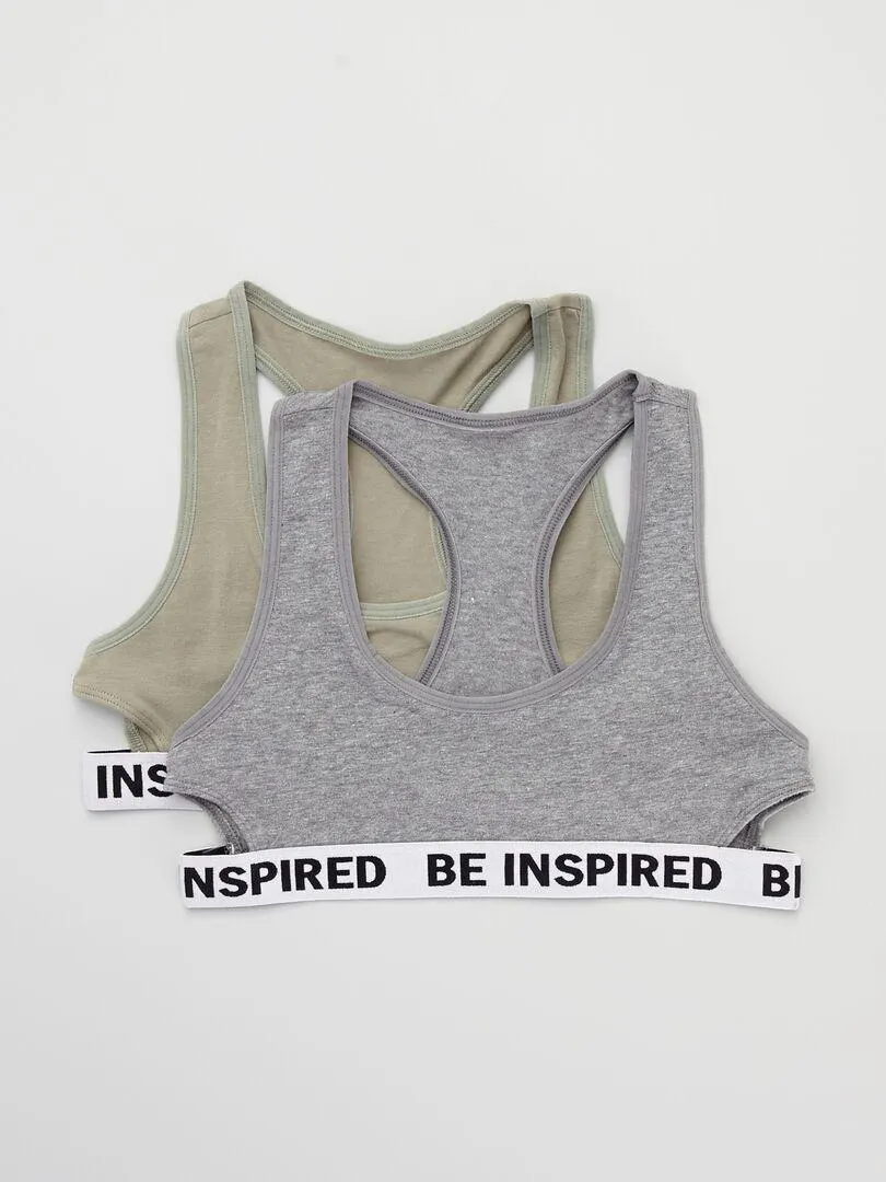 Brassière sport avec dos nageur - Lot de 2 - Vert