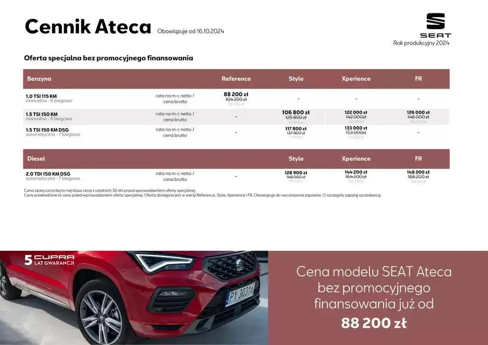 Gazetka SEAT Ateca - Katalog i cennik od 5 listopada do 5 listopada 2025 - Strona 6
