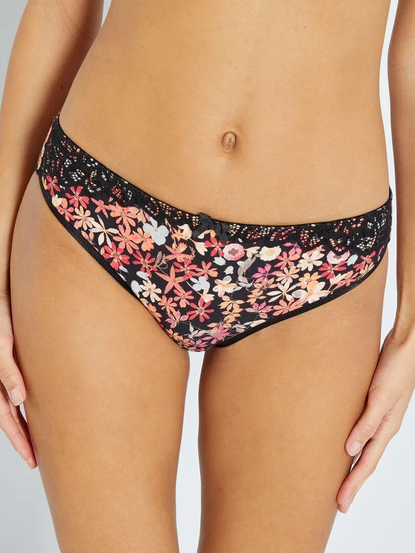 Culotte 'Sans Complexe' - noir imprimé