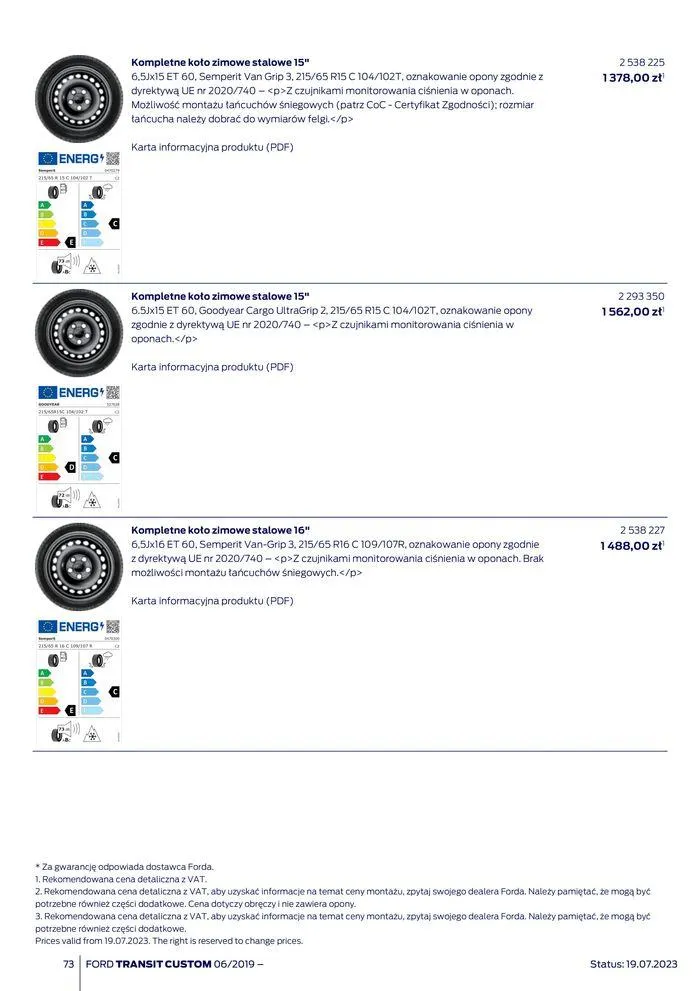 Gazetka NOWY FORD TRANSIT CUSTOM od 16 kwietnia do 16 kwietnia 2025 - Strona 73