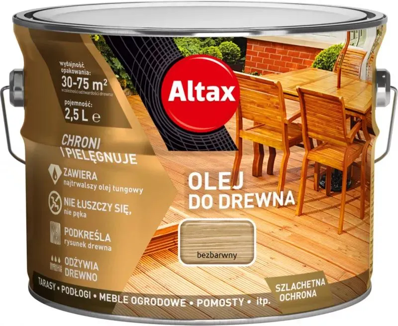 Olej do drewna Altax bezbarwny 2,5 l