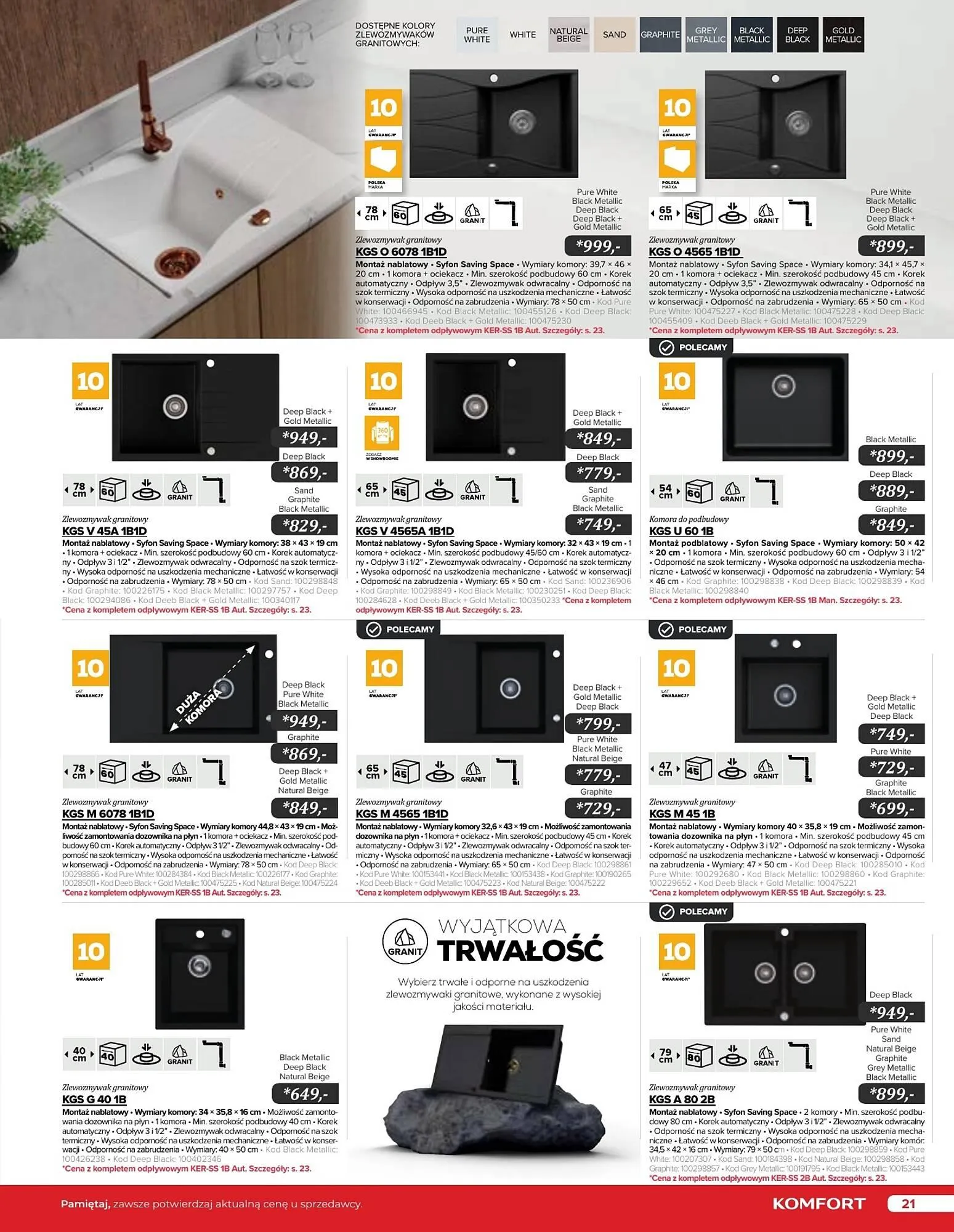 Gazetka Komfort gazetka od 11 września do 31 grudnia 2024 - Strona 21
