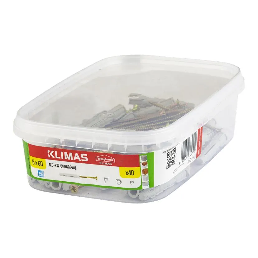 Kołek uniwersalny z wkrętem 40 szt. 6x60 mm