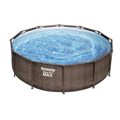 Basen Steel Pro Max na stelażu rattan śr. 366 cm, wys. 100 cm