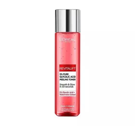 LOREAL REVITALIFT ZŁUSZCZAJĄCY TONIK DO TWARZY Z KWASEM GLIKOLOWYM 180ML