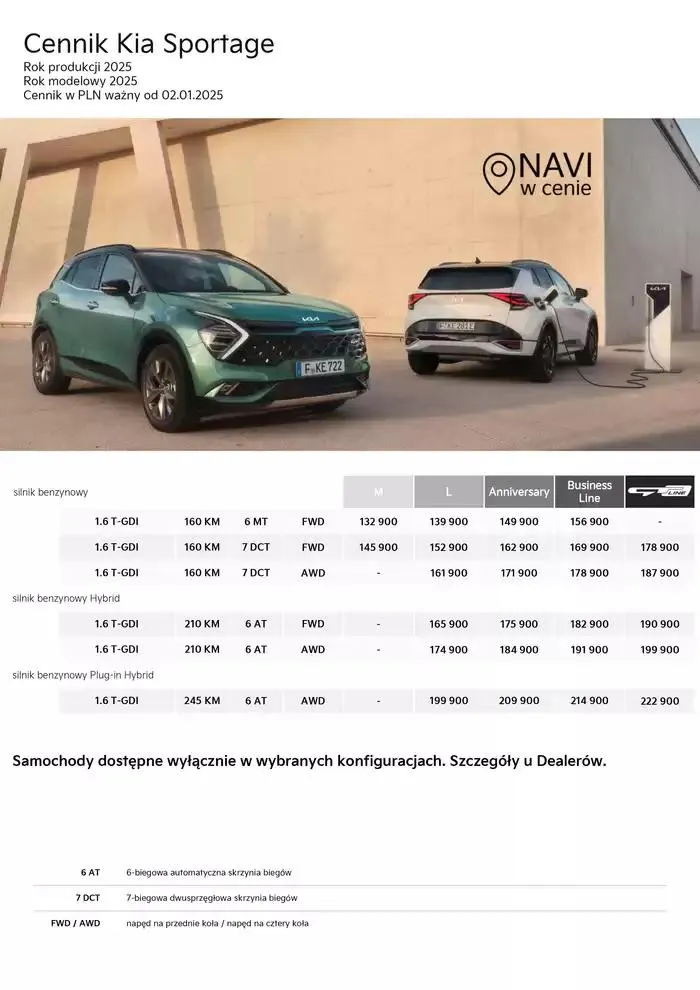 Gazetka Kia Sportage Cennik 2025  od 21 lutego do 31 grudnia 2025 - Strona 2