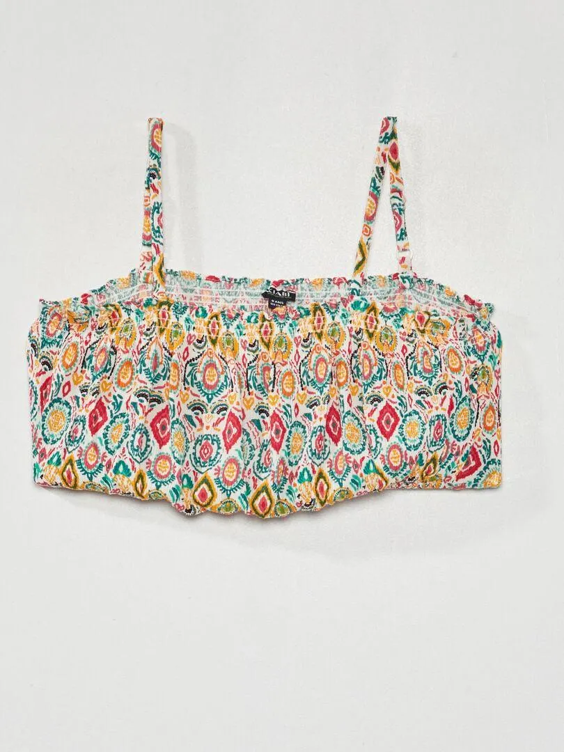 Top court à fines bretelles - Bleu