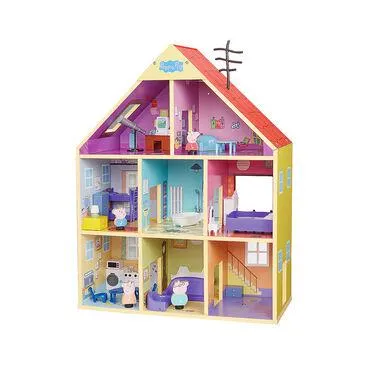 Zestaw drewniany domek z figurkami Peppa, duży