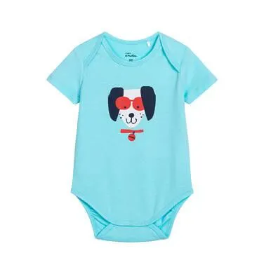 Body z krótkim rękawem dla dziecka do 2 lat, z pieskiem w okularach