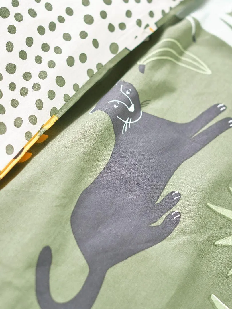 Parure de lit 'animaux' - 1 personne - Vert