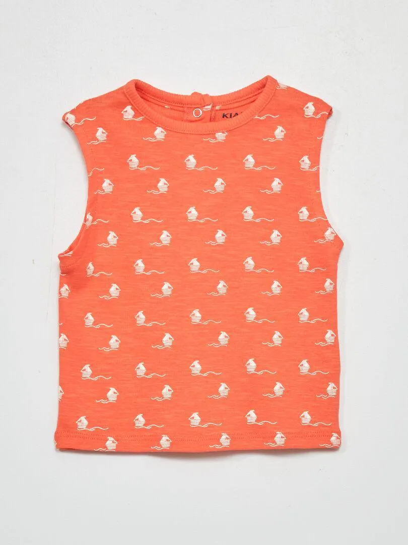 Débardeur imprimé en jersey - Rouge