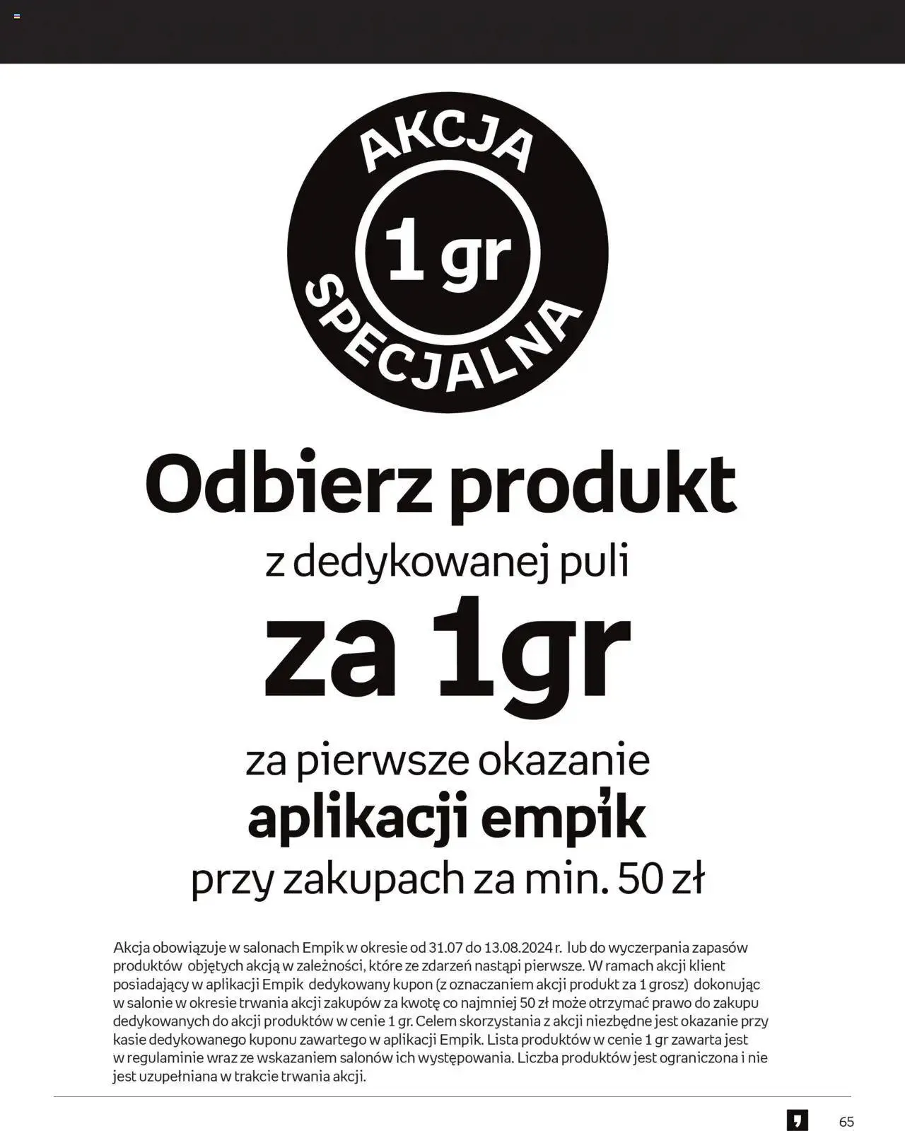 Gazetka Empik Gazetka od 31 lipca do 13 sierpnia 2024 - Strona 65