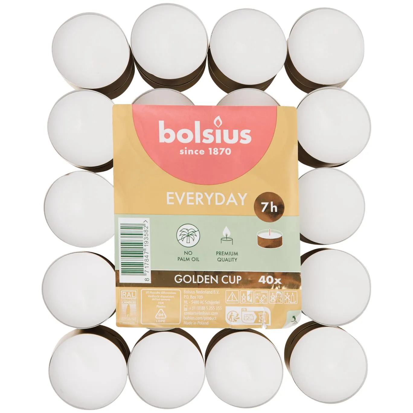 Podgrzewacze w złotych osłonkach Bolsius