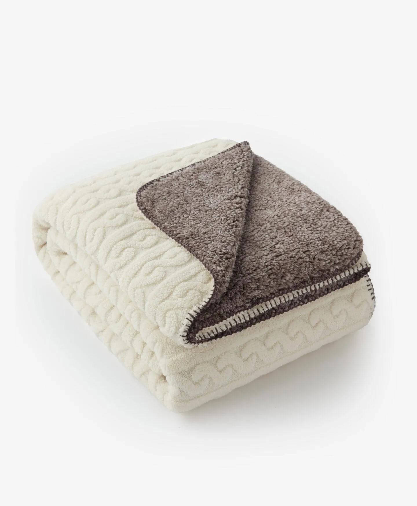 krémszínű sherpa takaró