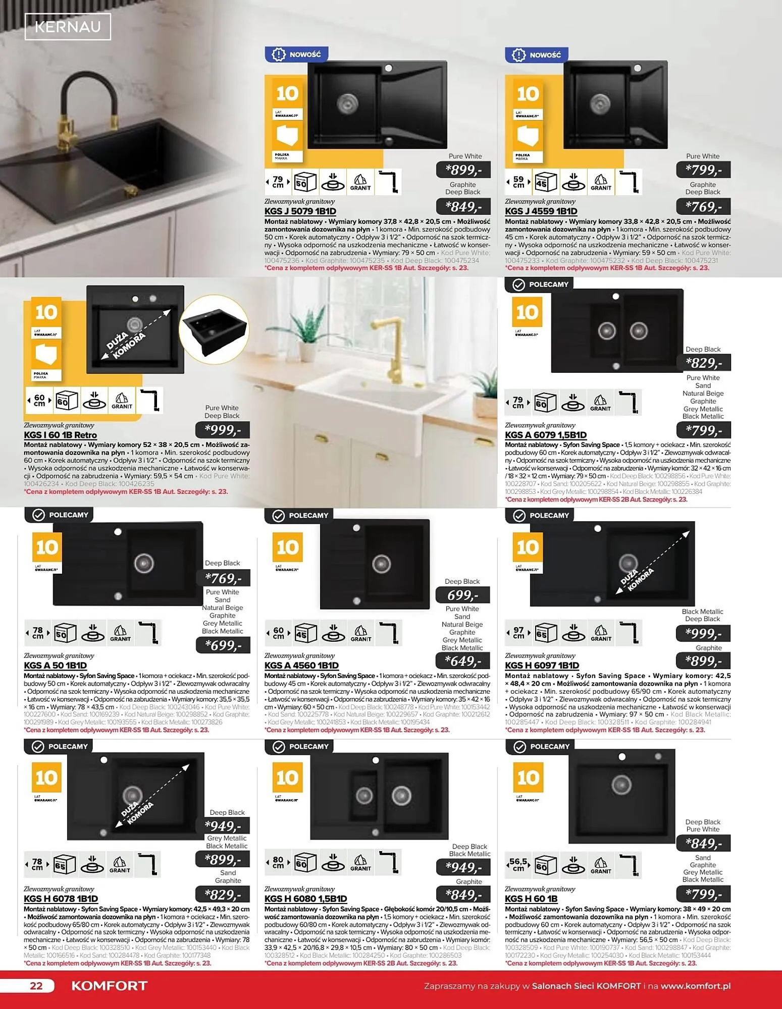 Gazetka Komfort gazetka od 11 września do 31 grudnia 2024 - Strona 22
