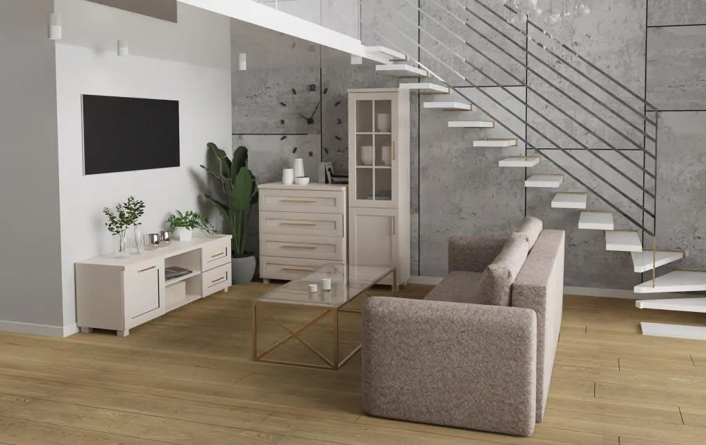 Salon - Kolekcja Hawana (kaszmir) i Kanapa Softina (boucle beż)