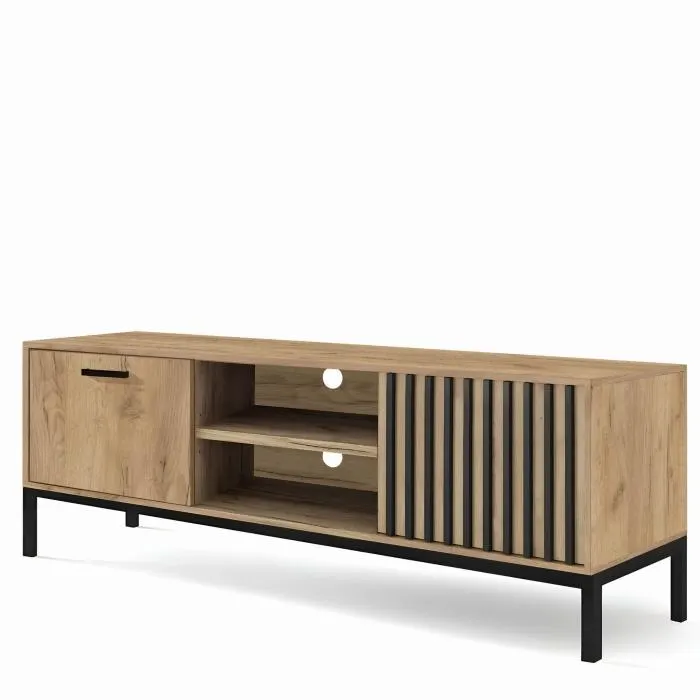 Szafka RTV z lamelami LAMEL 2D1S 180 cm dąb craft