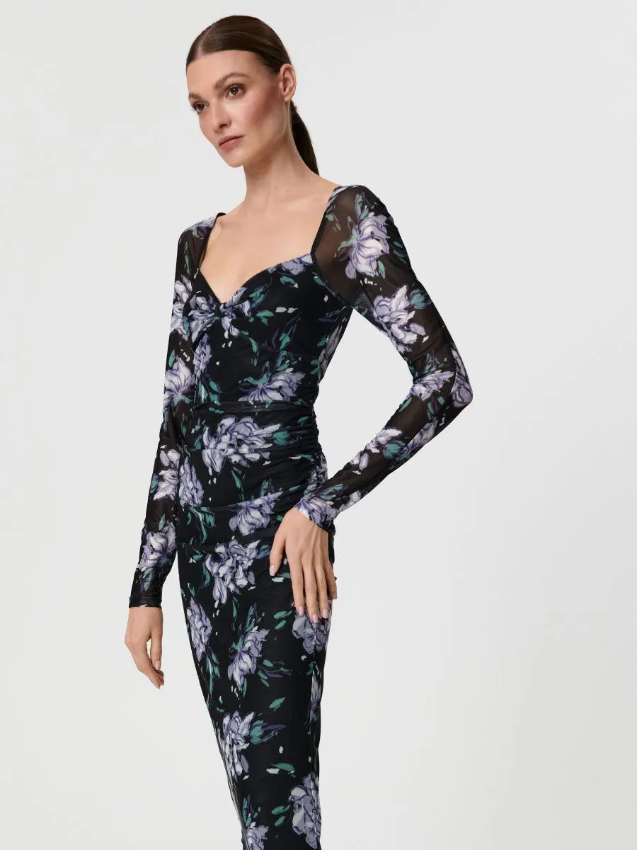 Sukienka midi z marszczeniami