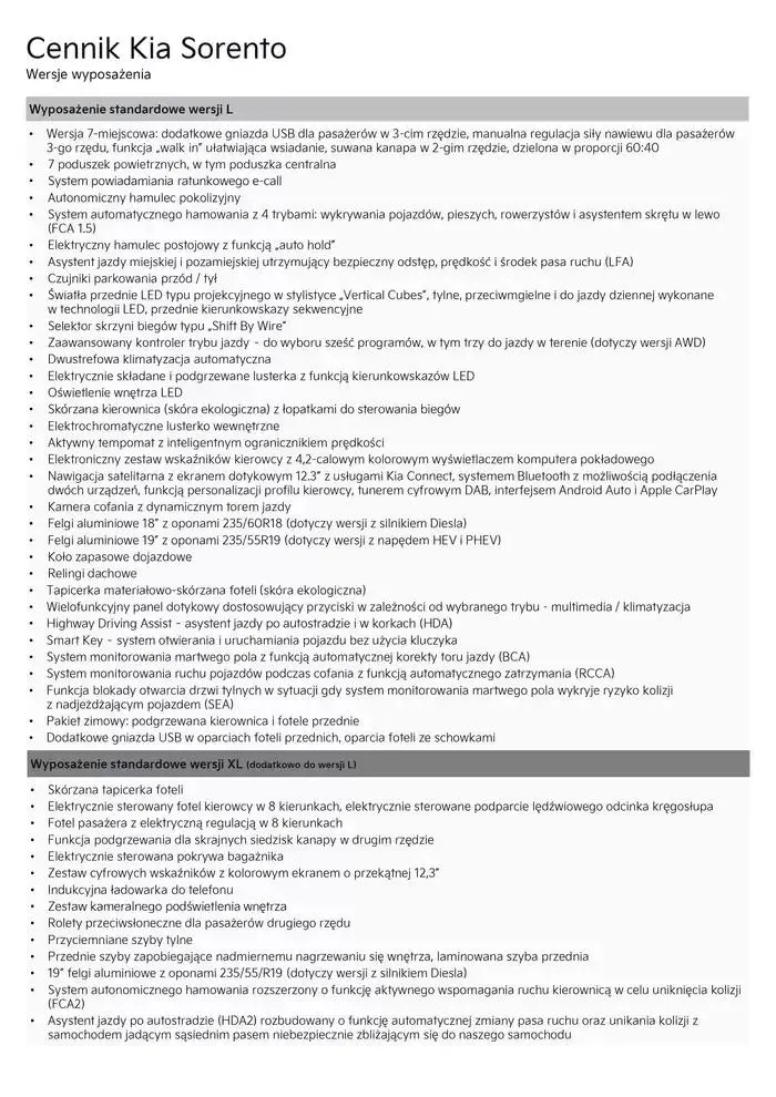 Gazetka Nowa Kia Sorento Cennik 2025 od 21 lutego do 31 grudnia 2025 - Strona 3