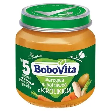BOBOVITA WARZYWA W POTRAWCE Z KRÓLIKIEM PO 5 MIESIĄCU 125 G 0.125 kg
