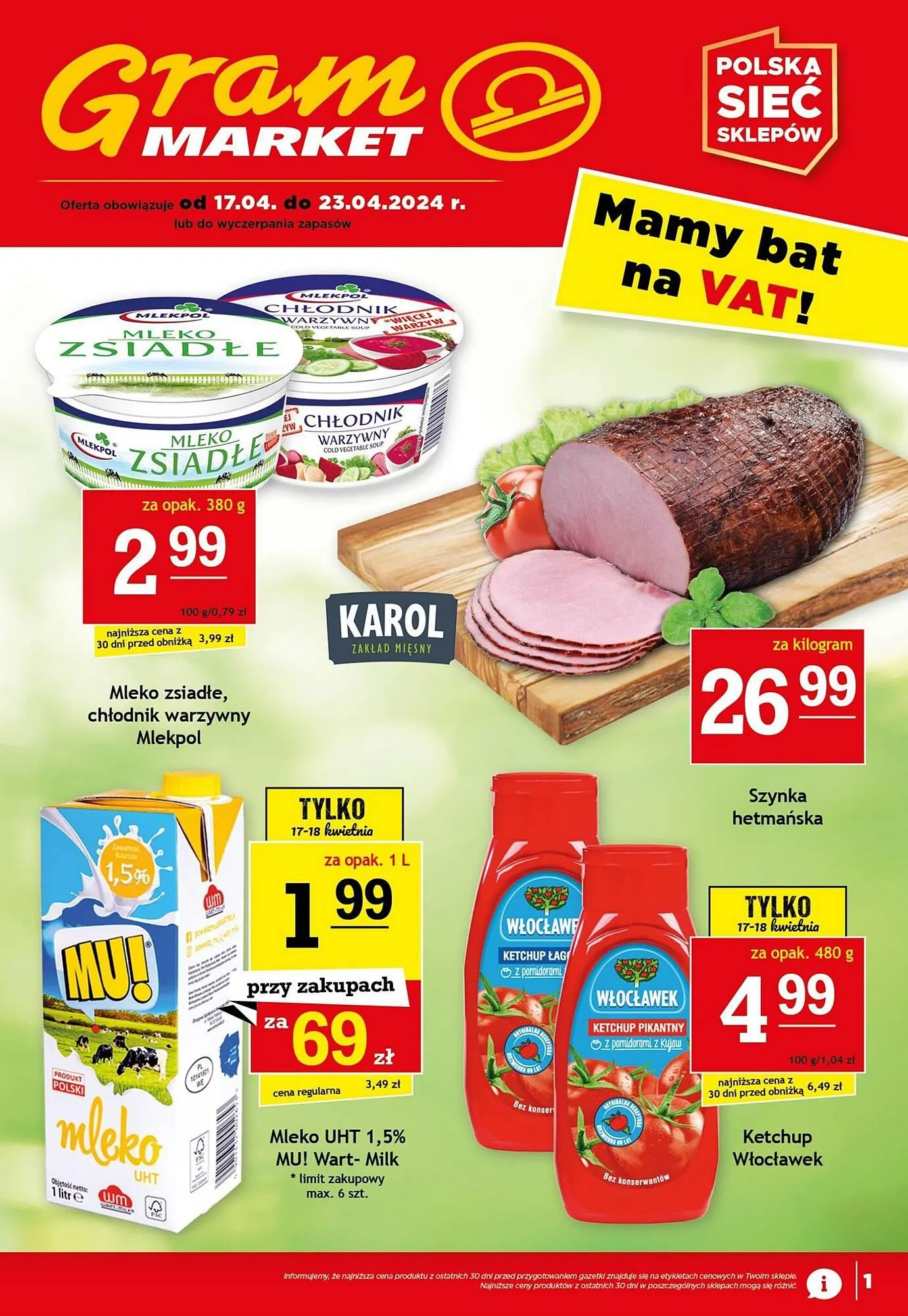 Gazetka Gram Market gazetka od 17 kwietnia do 23 kwietnia 2024 - Strona 1