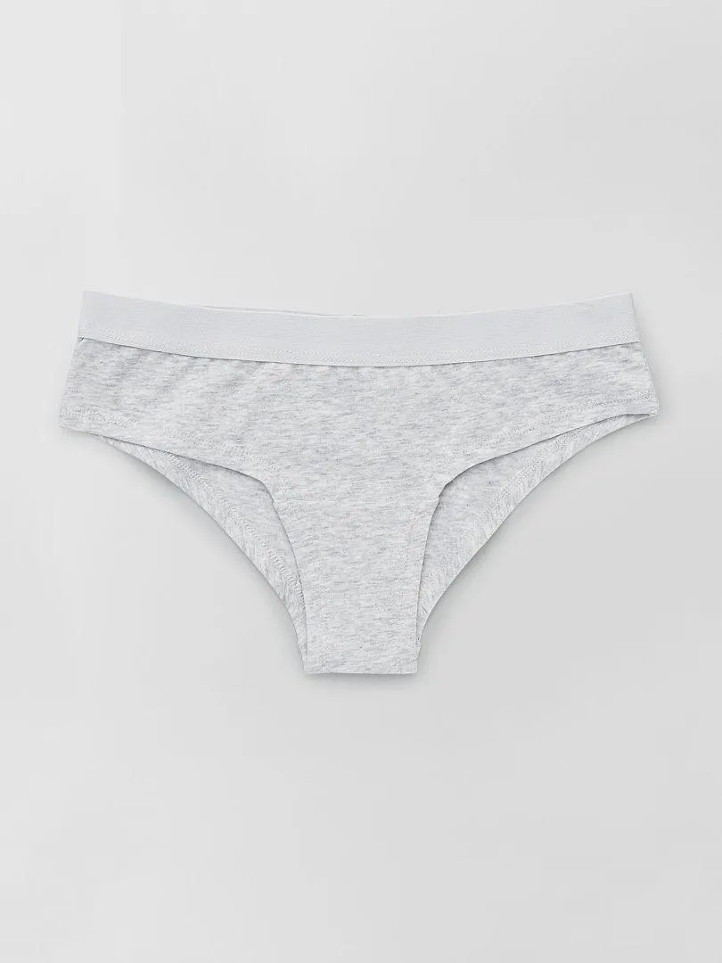 Shortys en coton avec bandeau élastique - kaki/gris/corail