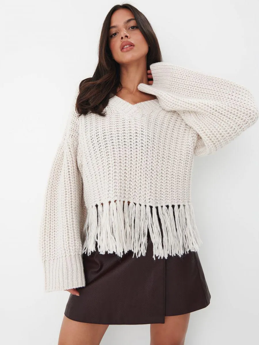 Pulover cu franjuri