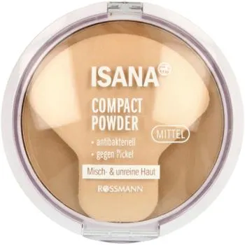ISANA puder do twarzy, antybakteryjny, kompaktowy, Średni 9 g, nr kat. 45247