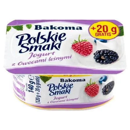 BAKOMA POLSKIE SMAKI JOGURT Z OWOCAMI LEŚNYMI 140 G 0.12 kg