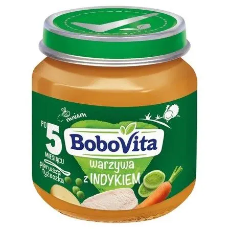 BOBOVITA WARZYWA Z INDYKIEM PO 5 MIESIĄCU 125 G 0.125 kg