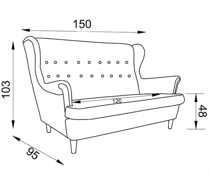 Sofa 2-osobowa Werina (boucle beż)