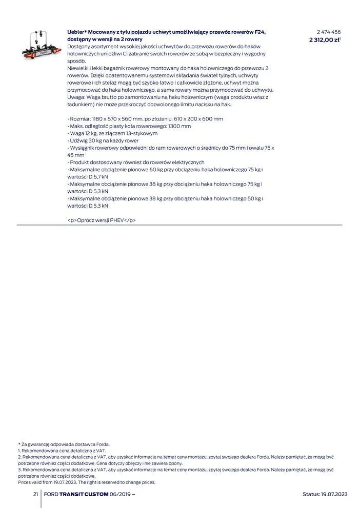 Gazetka NOWY FORD TRANSIT CUSTOM od 16 kwietnia do 16 kwietnia 2025 - Strona 21